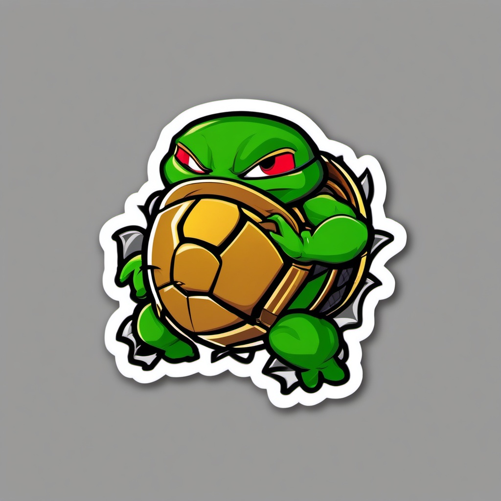 Ninja Turtle sticker- Shell-Shocking Shenanigans, , sticker vector art, minimalist design