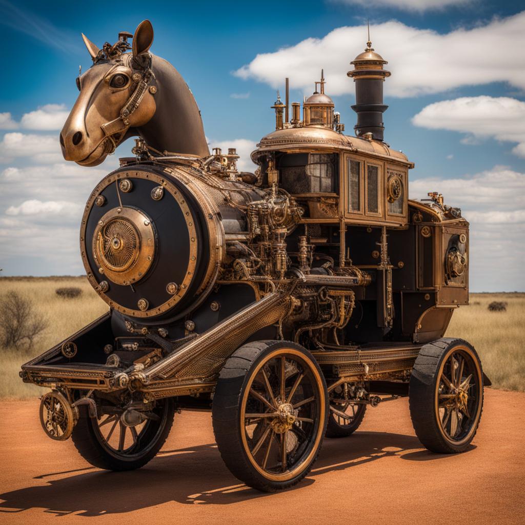 steampunk serengeti: mechanical beasts roaming the savannah 