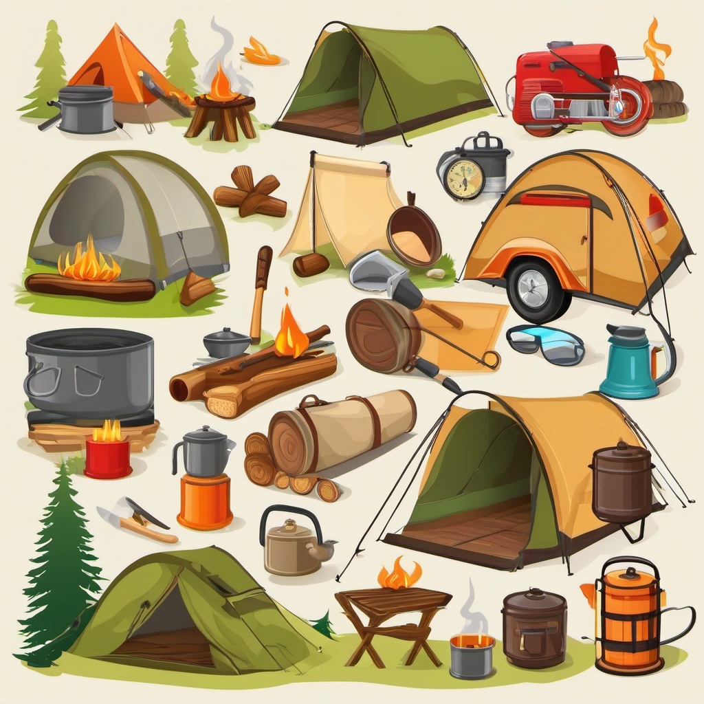 Camping clipart - camping games and activities  vector clipart