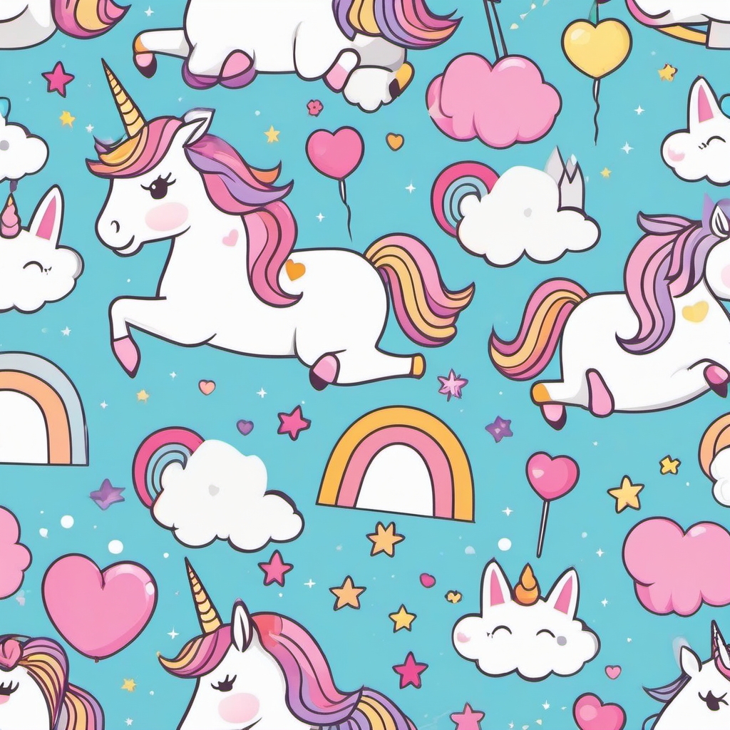 Kawaii Unicorn Clipart - Explore the adorable and charming side of unicorns with this kawaii-inspired clipart set.  vector art, clipart, minimal