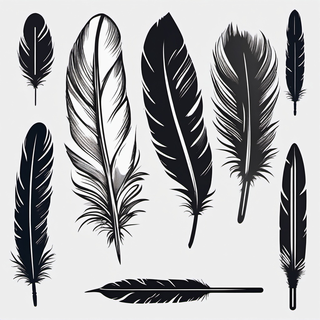 Feather Quill Sticker - Feather quill pen in ink, ,vector color sticker art,minimal