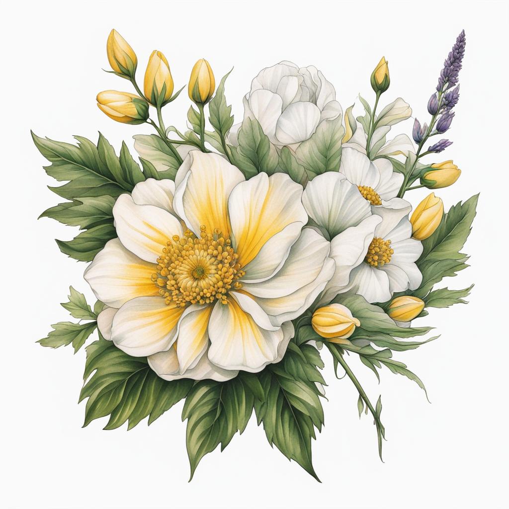 August birth flower tattoo, Tattoos representing the birth flower for the month of August. colors, tattoo patterns, clean white background