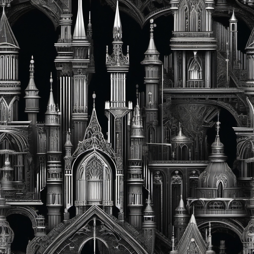 Black Wallpaper 4K - Futuristic Cyber Gothic Castle in 4K Ultra-HD  intricate patterns, splash art, wallpaper art