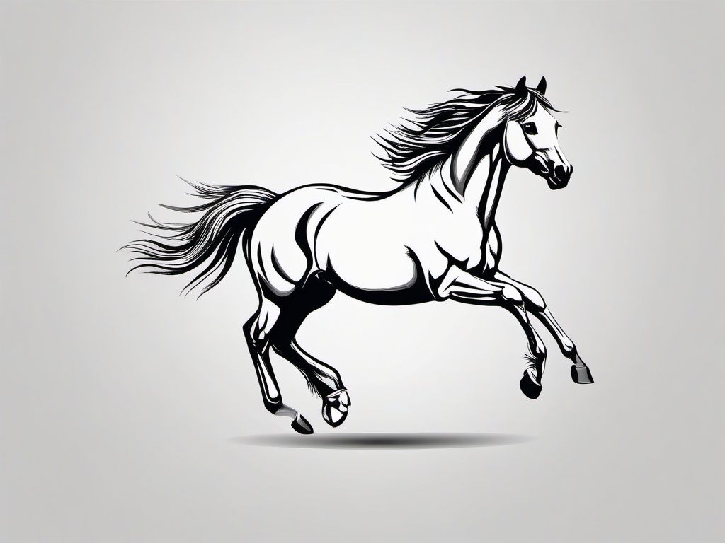 little horse tattoo  simple tattoo,minimalist,white background