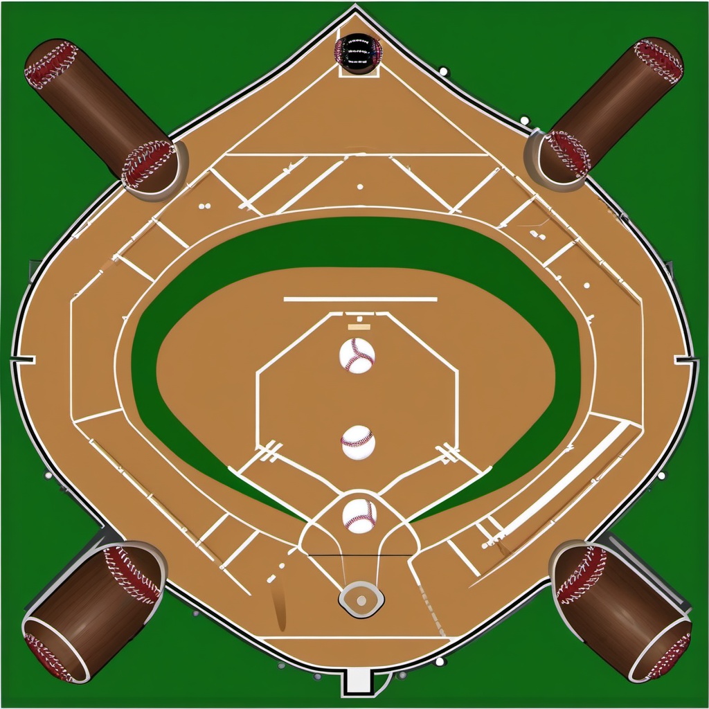 Softball clipart - softball field with bases and diamond  