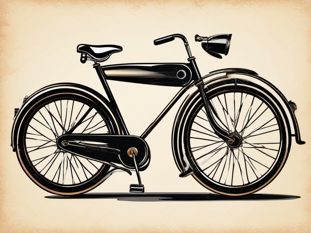 Antique Bicycle Clipart - An antique bicycle with a nostalgic feel.  color vector clipart, minimal style