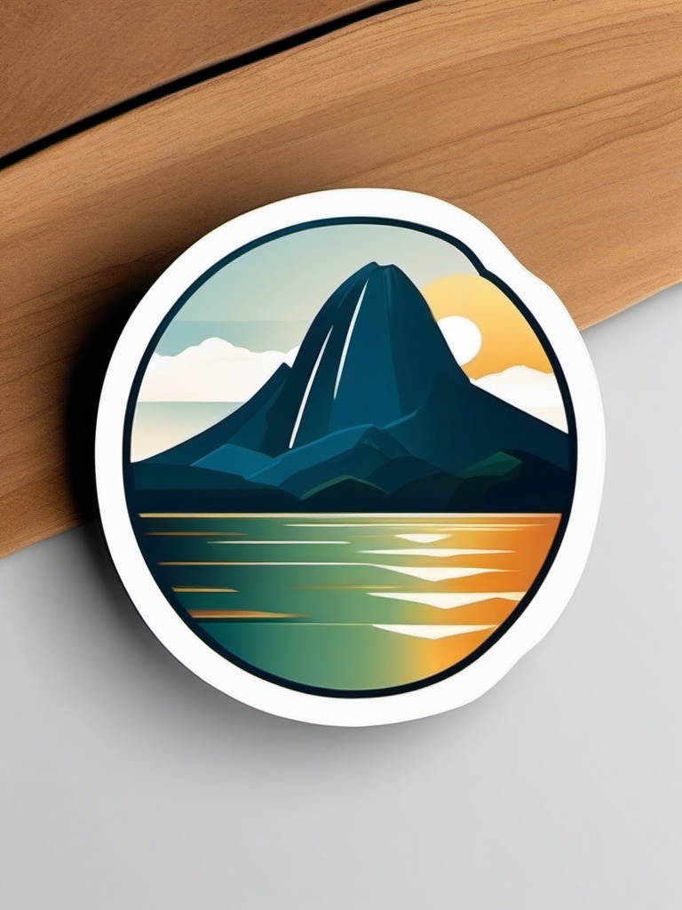 Sugarloaf Mountain Rio de Janeiro sticker- Granite peak with panoramic views in Brazil, , sticker vector art, minimalist design