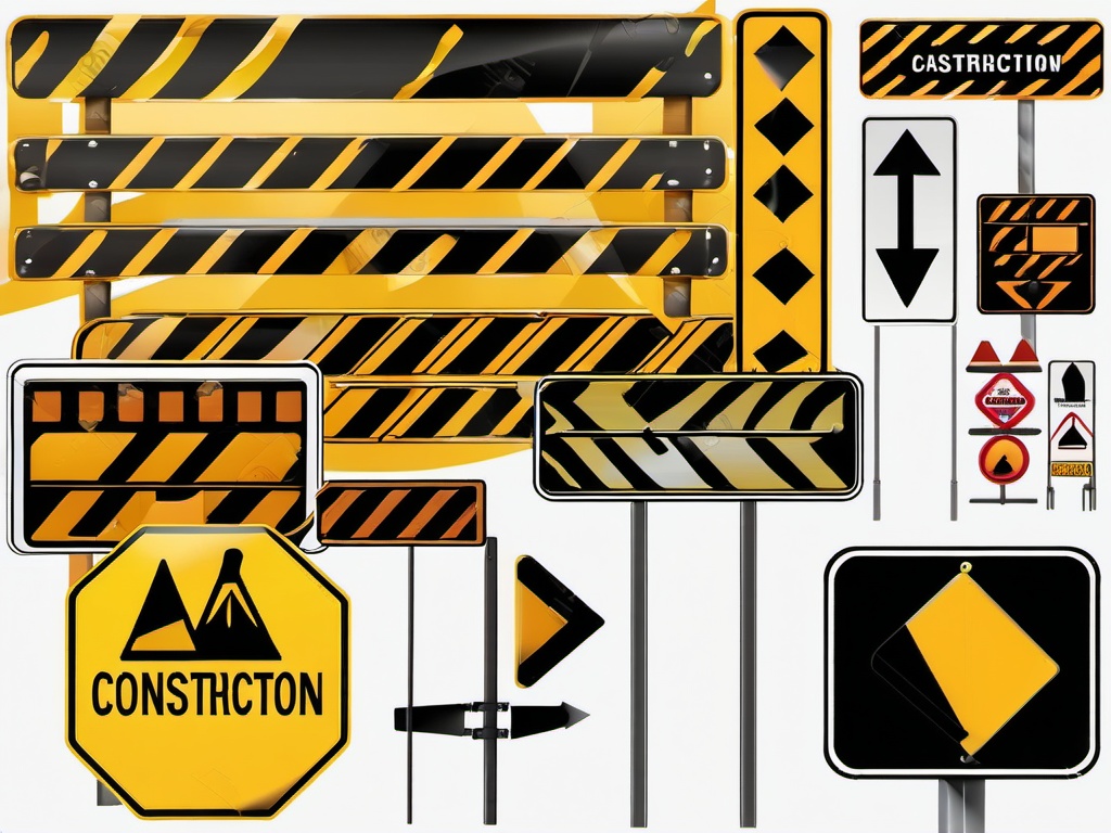 Road Sign clipart - A road sign indicating construction ahead., ,vector color clipart,minimal