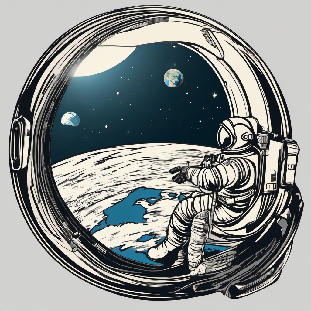 Astronaut clipart - astronaut looking at Earth  clipart