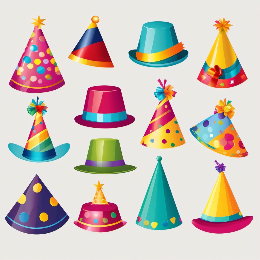 Birthday Party Hat clipart - Fun and colorful birthday party hat, ,vector color clipart,minimal