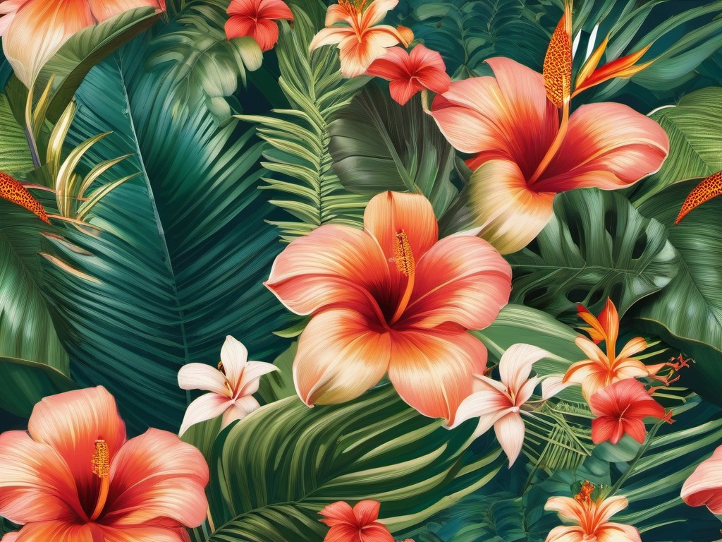 Tropical Paradise Zoom Background intricate details, patterns, wallpaper photo