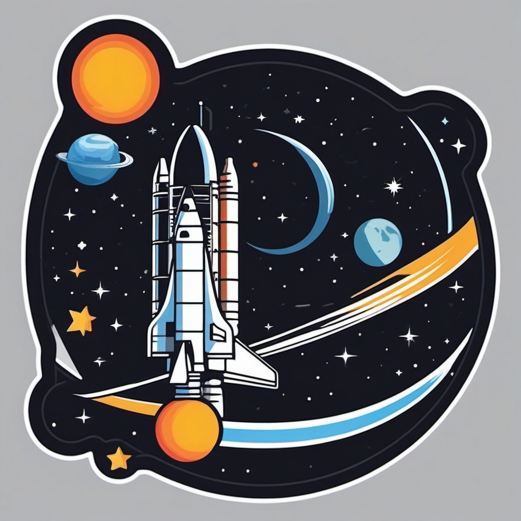 Hubble Space Telescope Sticker - Iconic Hubble Space Telescope, ,vector color sticker art,minimal