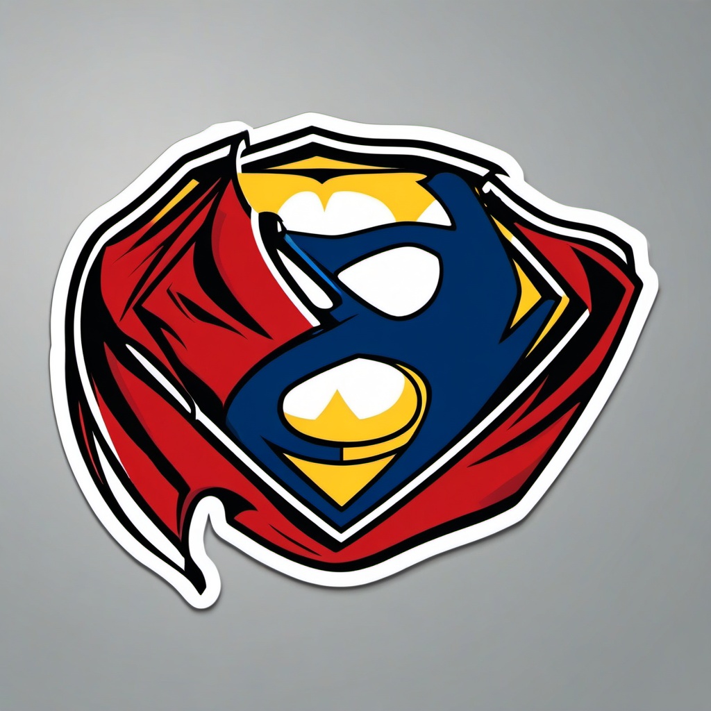 Superhero mask and cape sticker- Dynamic duo, , sticker vector art, minimalist design