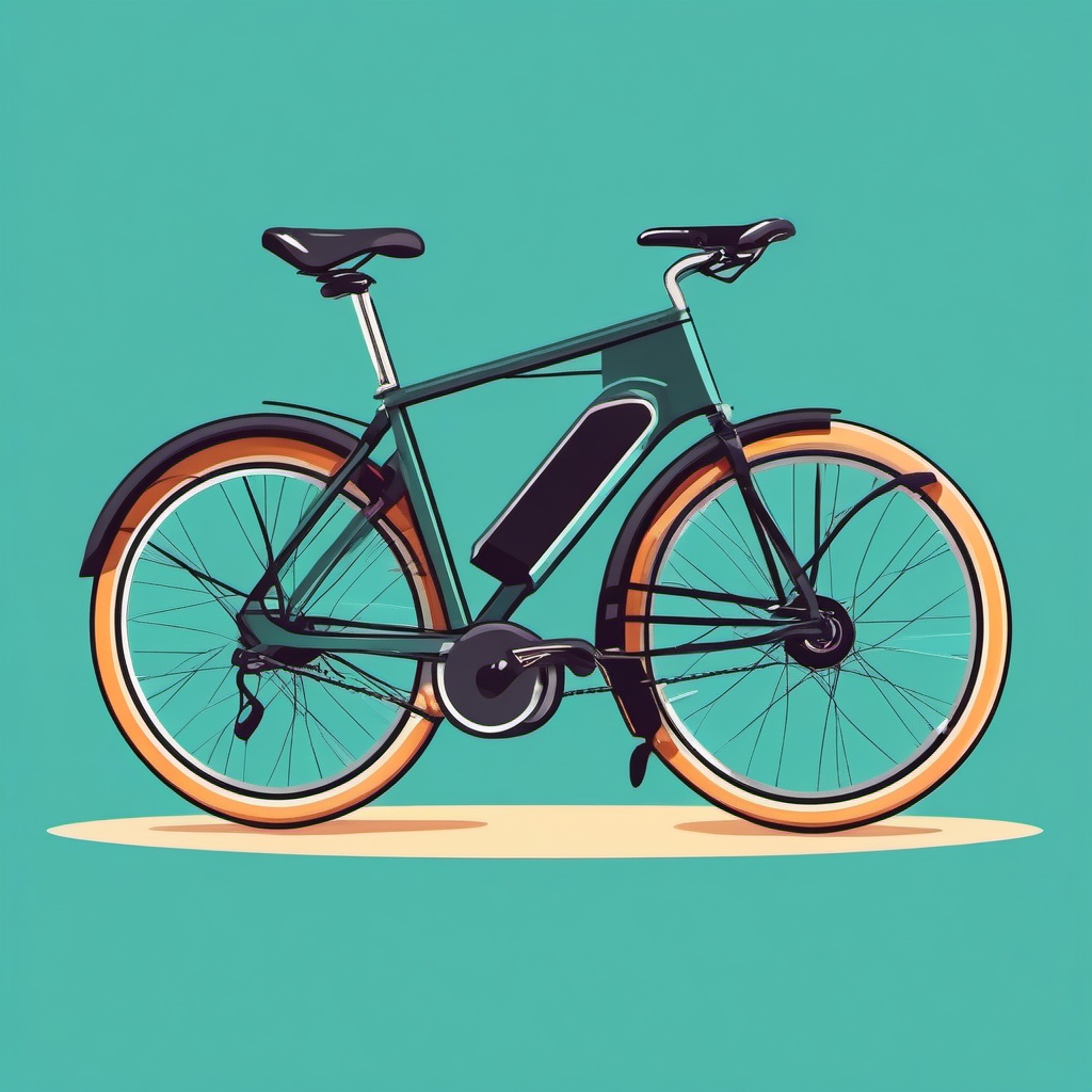 Electric Bike Clipart - An electric bike for eco-conscious commuting.  color vector clipart, minimal style