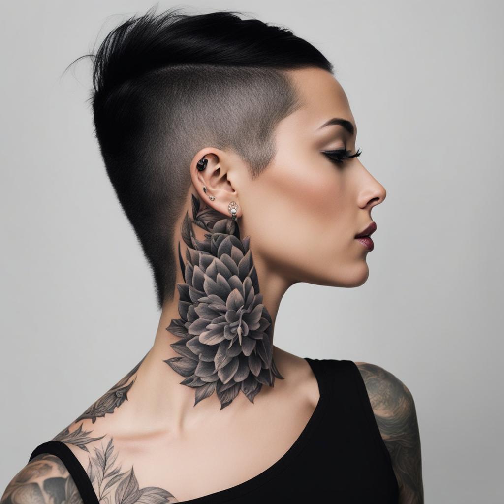 side neck tattoos, a trendy choice for those seeking a bold and unique ink placement. 