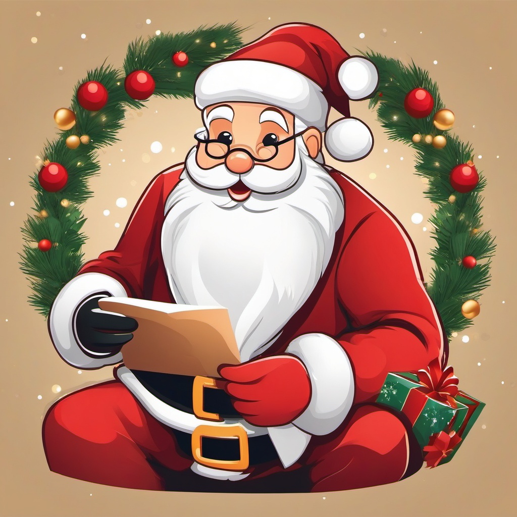 Santa Claus Clipart,Decorating a Christmas party invitation with Santa Claus clipart  simple, 2d flat