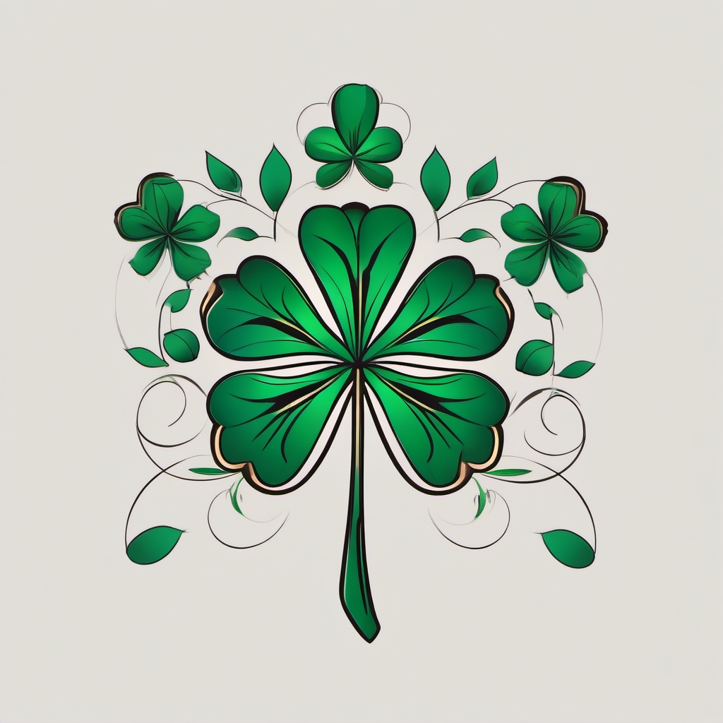 clover  simple color tattoo style