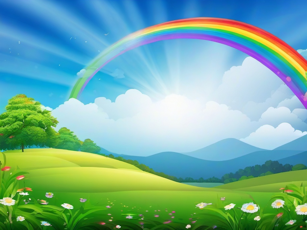 Sky And Rainbow Background  