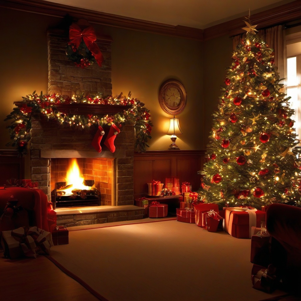 Christmas Background Wallpaper - christmas tree fireplace wallpaper  