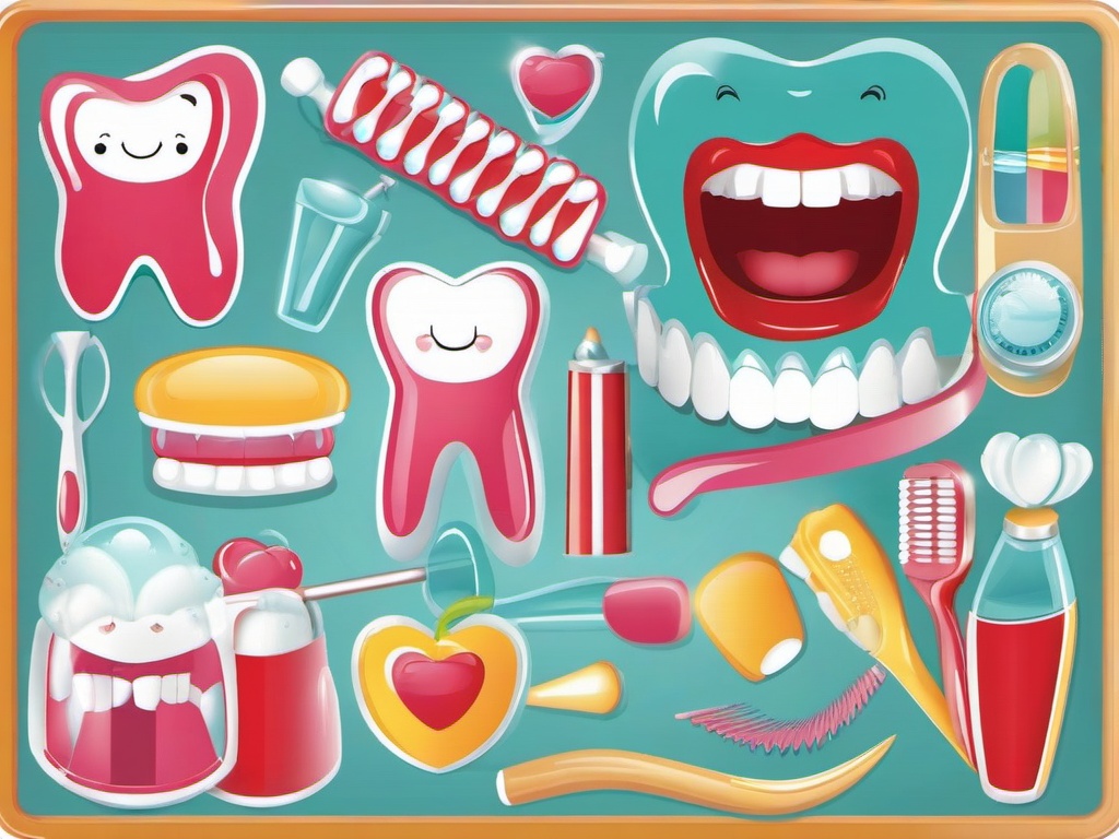 Teeth clipart - teeth in a dental hygiene poster  