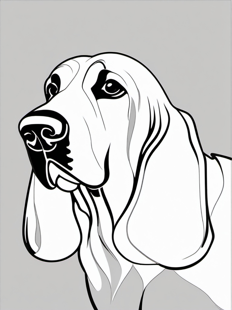 Basset Hound Coloring Pages - Long-Eared Dog with a Gentle Look  minimal black outline printable sheet, coloring page