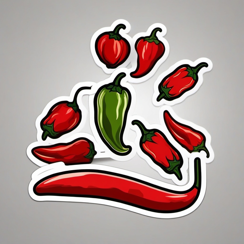 Chili Pepper Sticker - Spice up your life with the bold and fiery presence of a chili pepper sticker, , sticker vector art, minimalist design