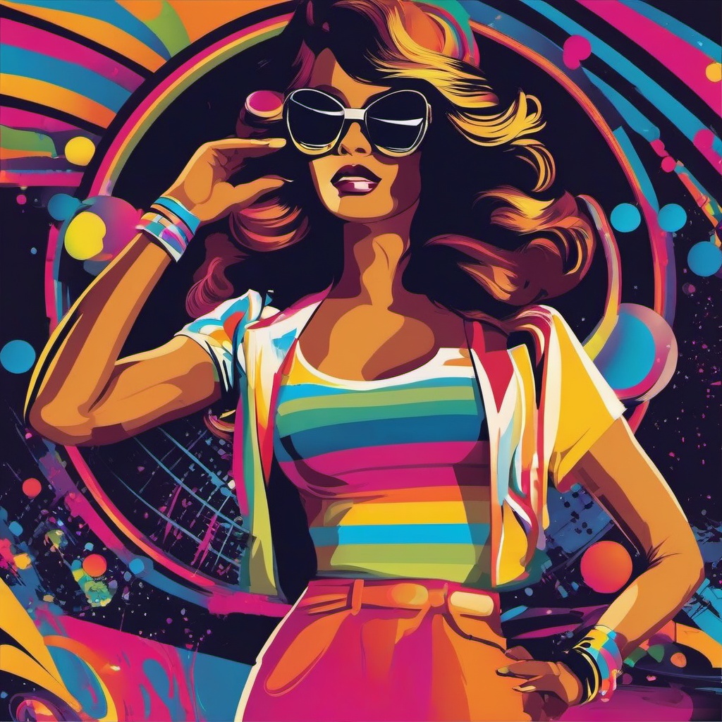 Disco Fever - Get groovy with a t-shirt inspired by the disco era. , vector art, splash art, retro t shirt design