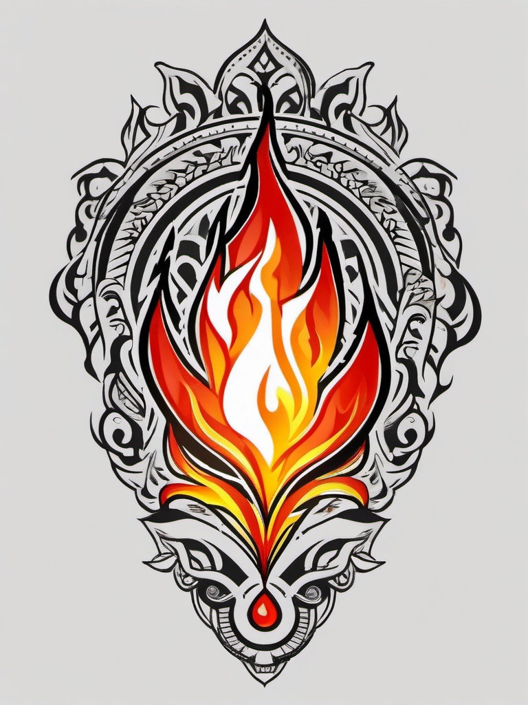 fire armband tattoo  simple color tattoo,white background