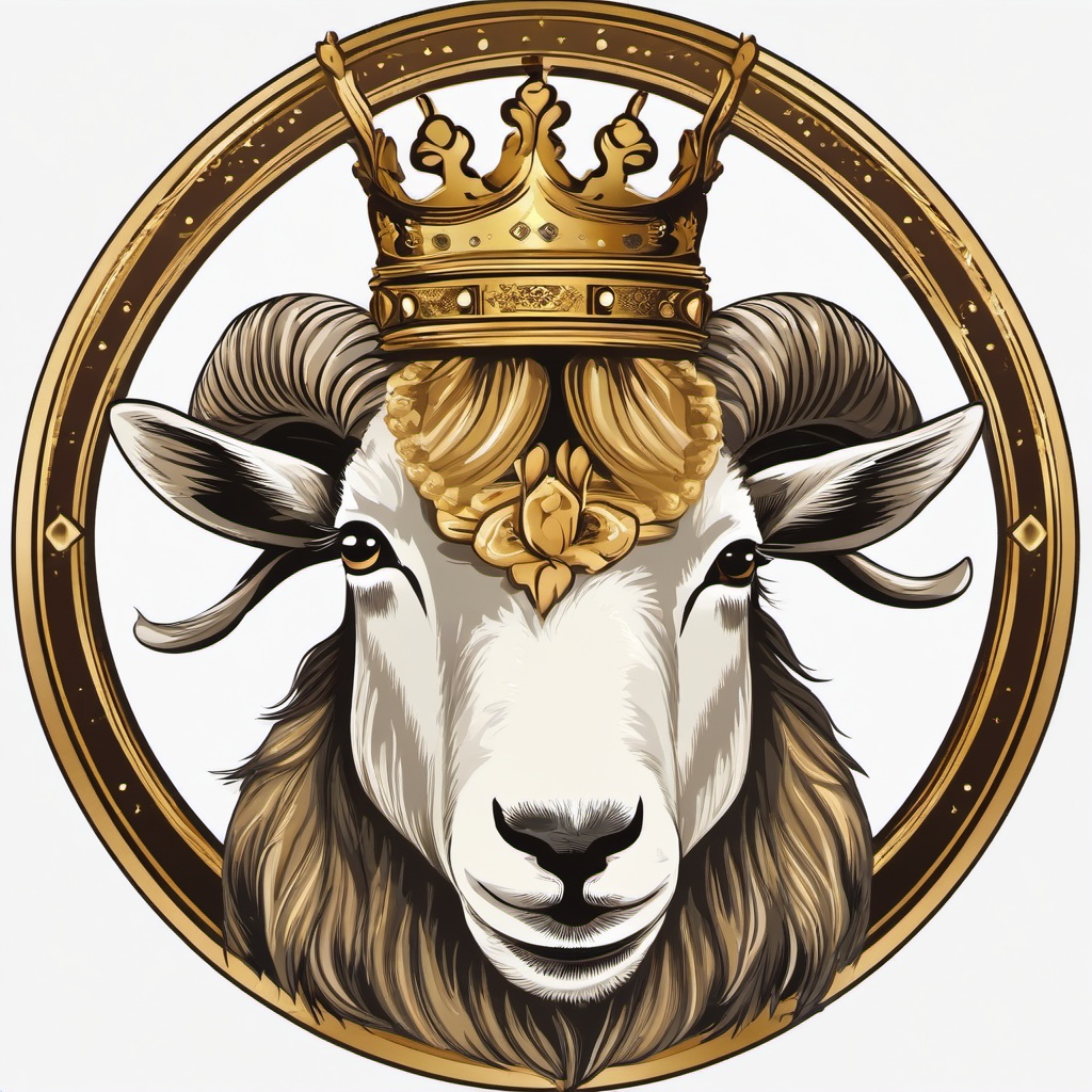 Goat clipart - goat with a crown  clipart