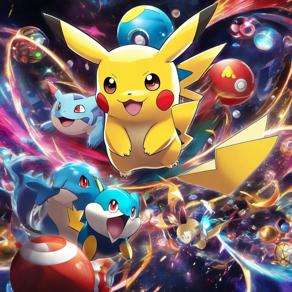 Pokemon Anime Wallpaper Pokemon Universe and Exciting Battles wallpaper splash art, vibrant colors, intricate patterns