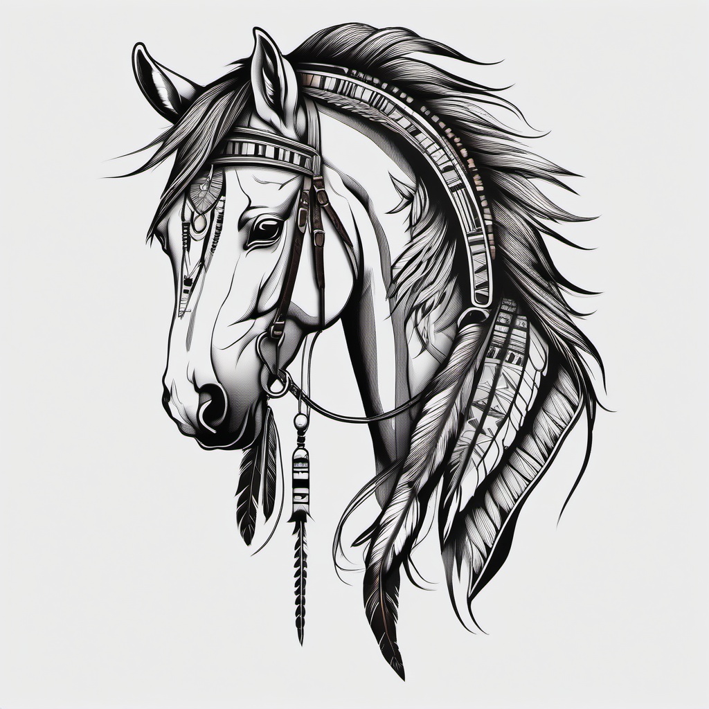 How to Draw a Horse Portrait - Tribal Tattoo Design Style - YouTube