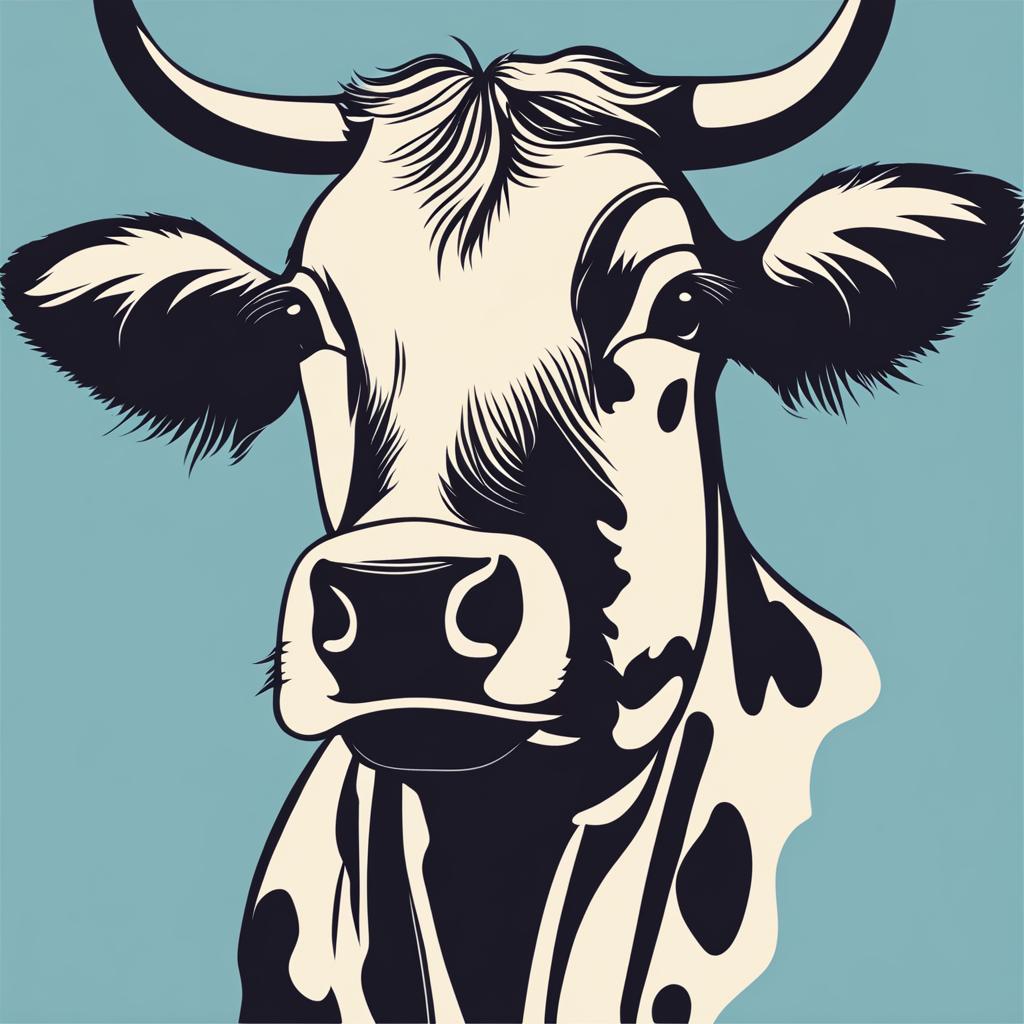 cow clipart - spotted, with a friendly gaze. 