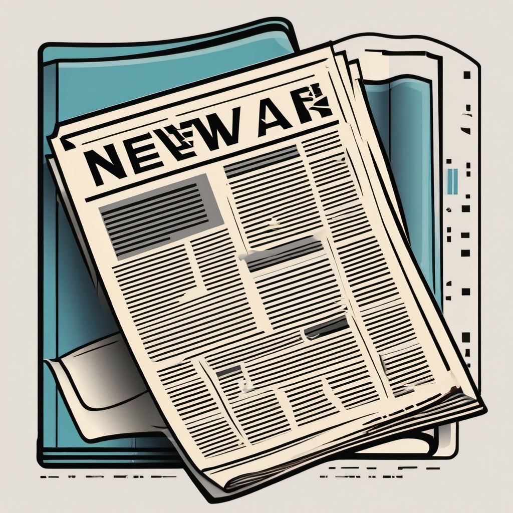 Newspaper icon - Newspaper for news and information,  color clipart, vector art