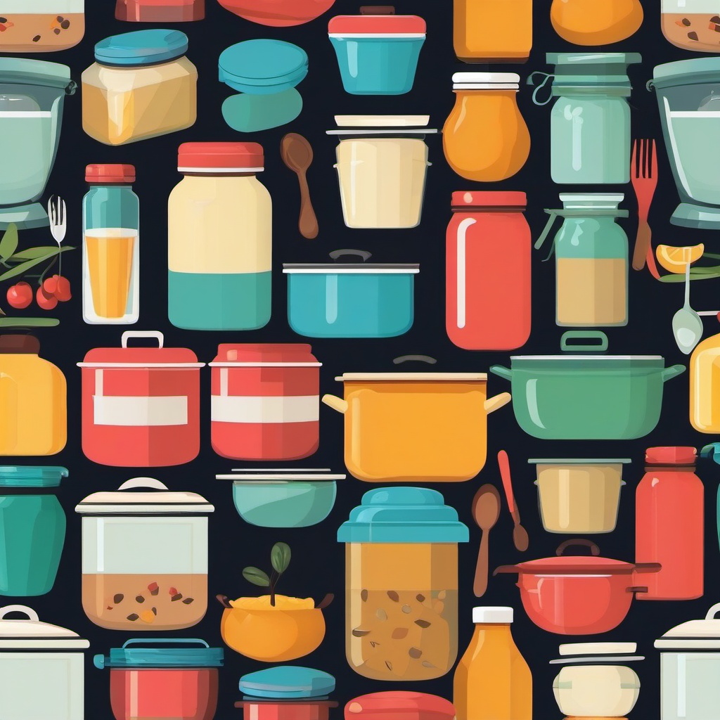 Cooking clipart - food storage containers  vector clipart