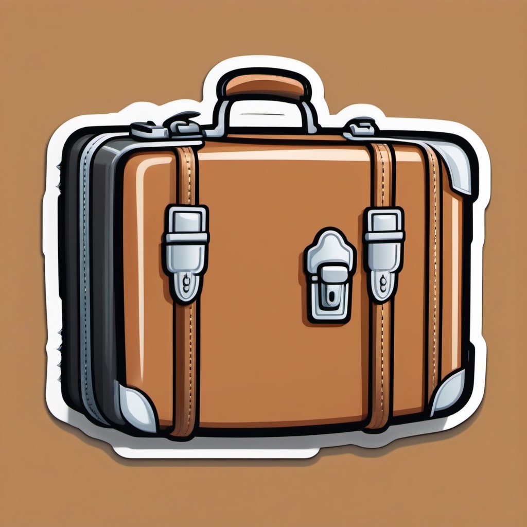 Suitcase Emoji Sticker - Packed and ready for adventure, , sticker vector art, minimalist design