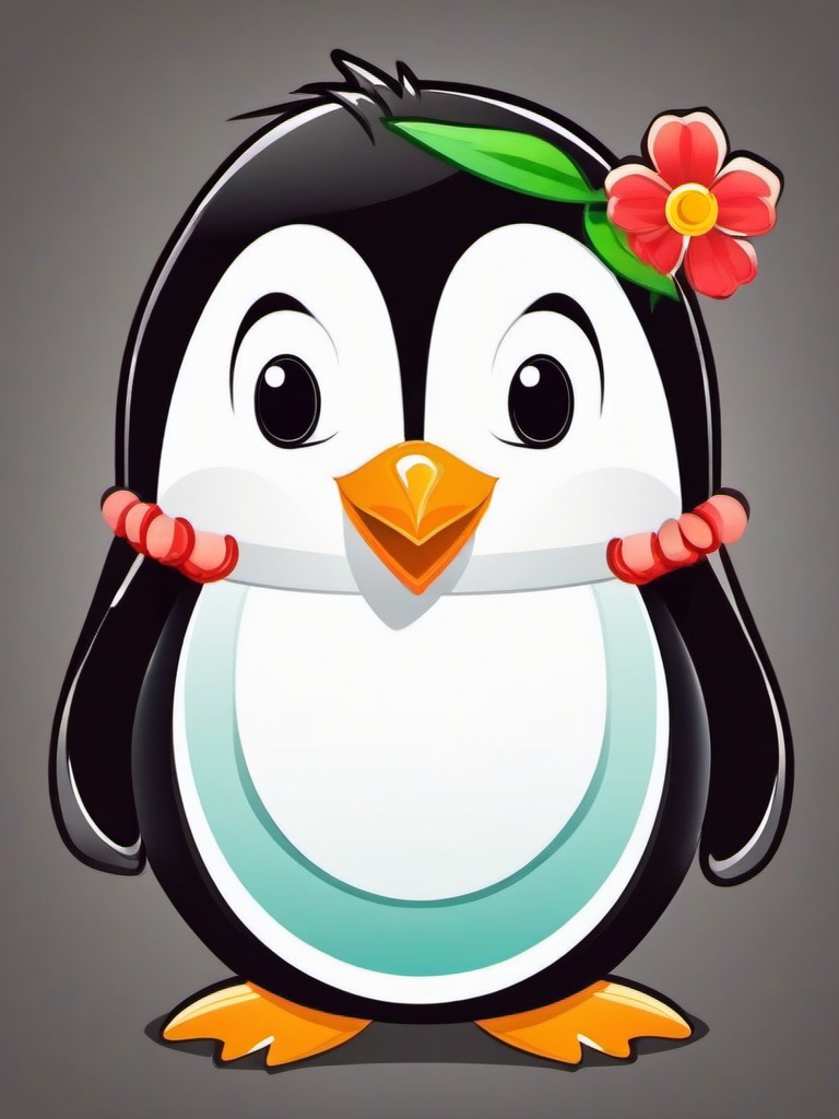 Penguin cute - Experience the irresistible charm of cute penguins captured in delightful illustrations.  color vector clipart