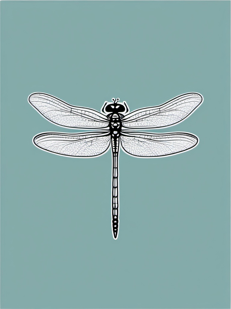 Dragonfly Sticker - A delicate dragonfly hovering gracefully in the air. ,vector color sticker art,minimal