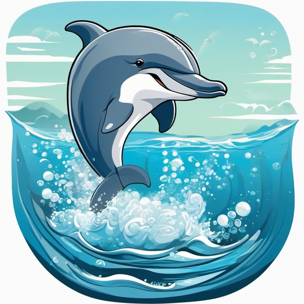 Dolphin cartoon - intelligent, playful ocean mammal  