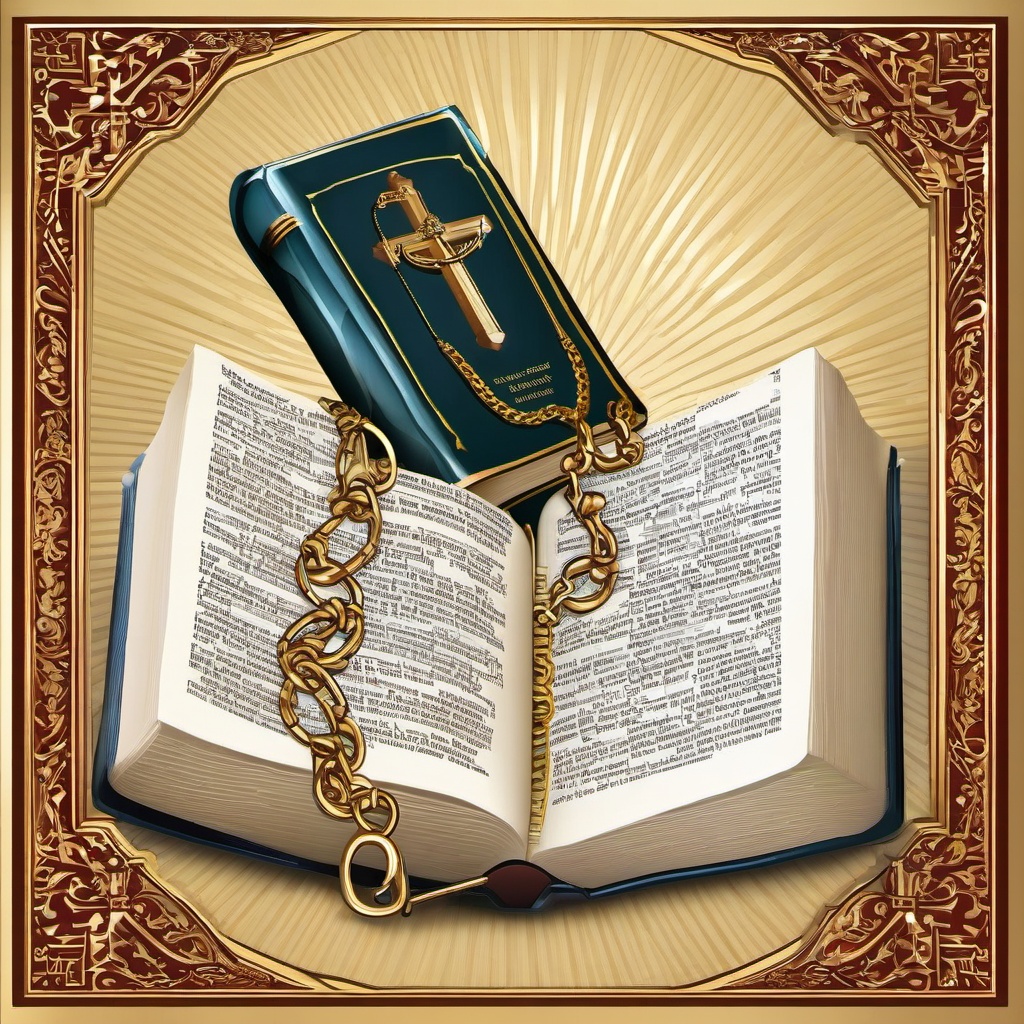 Bible clipart - Bible with a cross necklace  