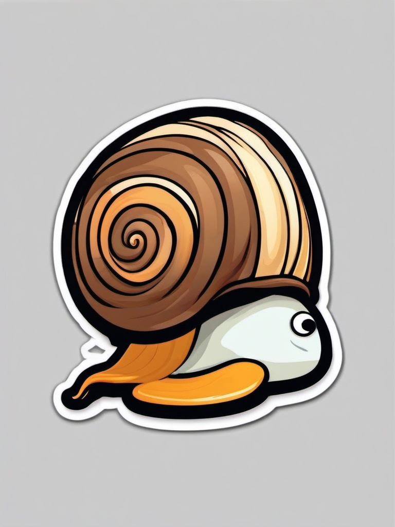 Snail Sticker - Adorable snail character, ,vector color sticker art,minimal