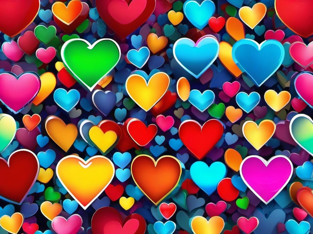 Multicolor Heart Wallpaper  