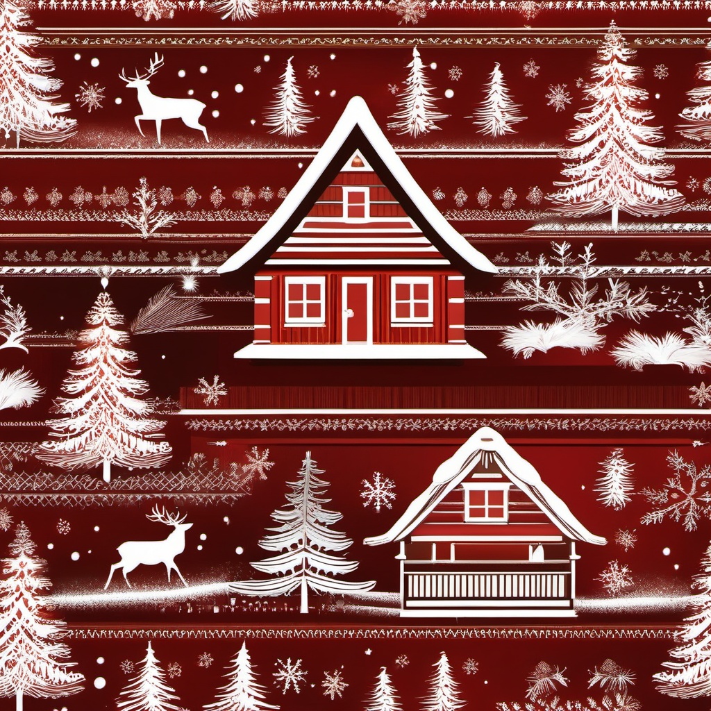 Snowy Chalet Christmas Background iPhone intricate details, patterns, wallpaper photo