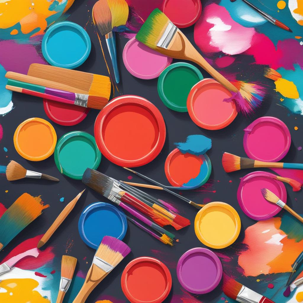 art clipart: inspirational art with colorful paint. 