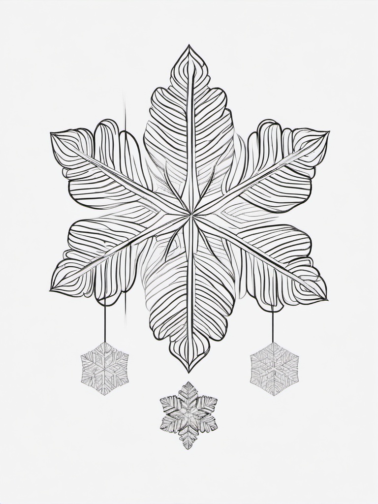 Snowflakes Falling Coloring Pages - Gentle Snowflakes Drifting from the Sky  minimal black outline printable sheet, coloring page