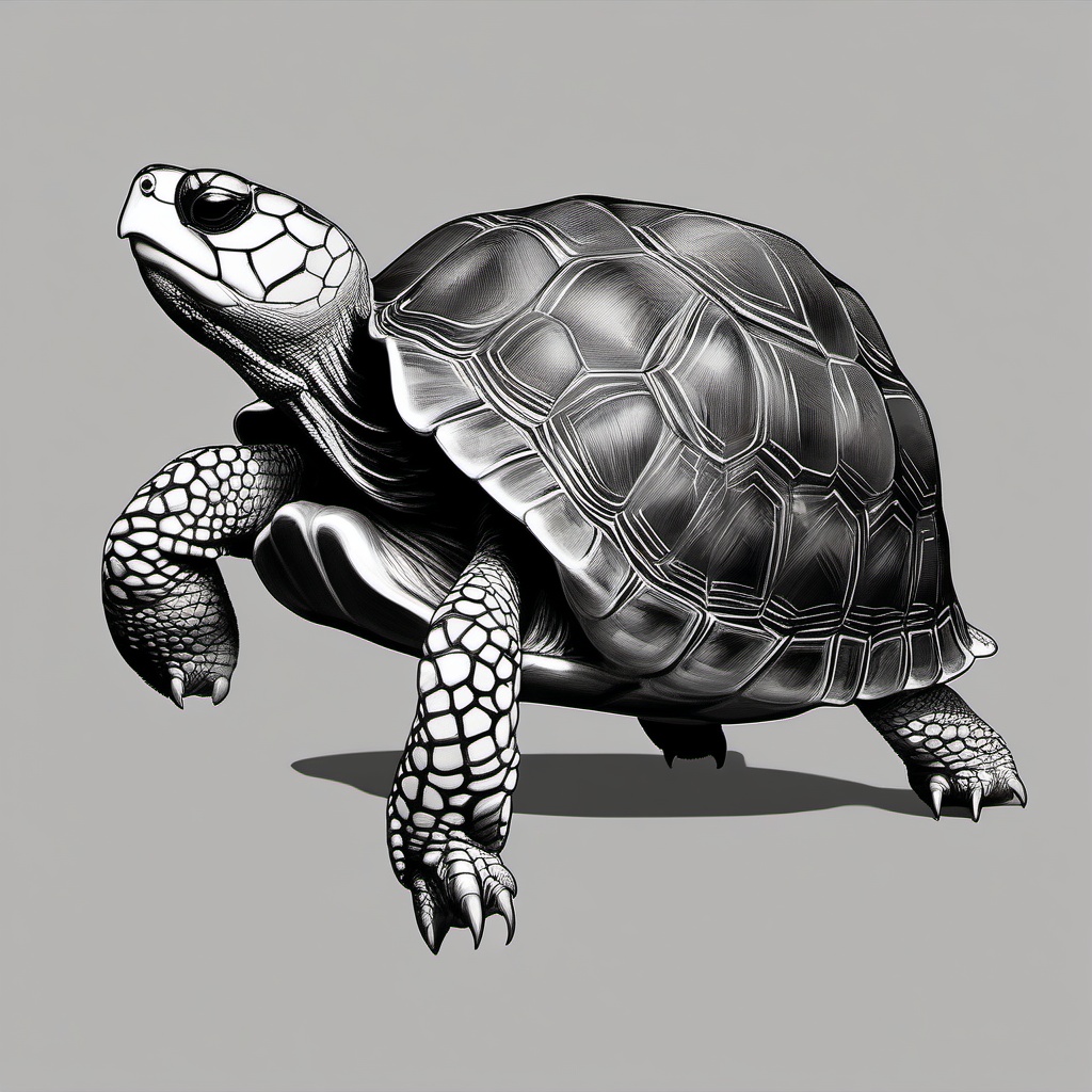 drawing of a Indian star tortoise  minimal rough sketch scribbles,doodles,black and white