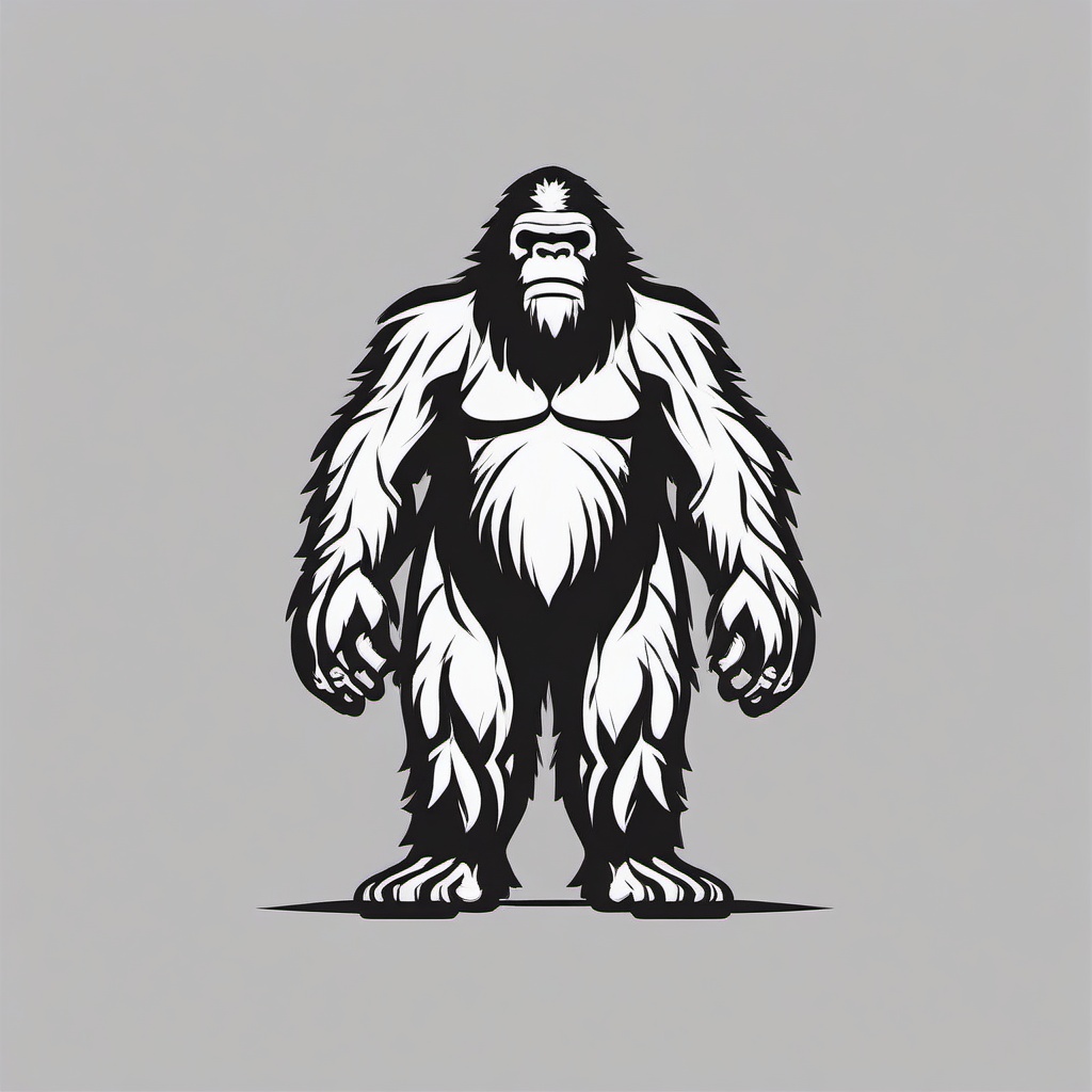 Bigfoot  minimalist design, white background, professional color logo vector art