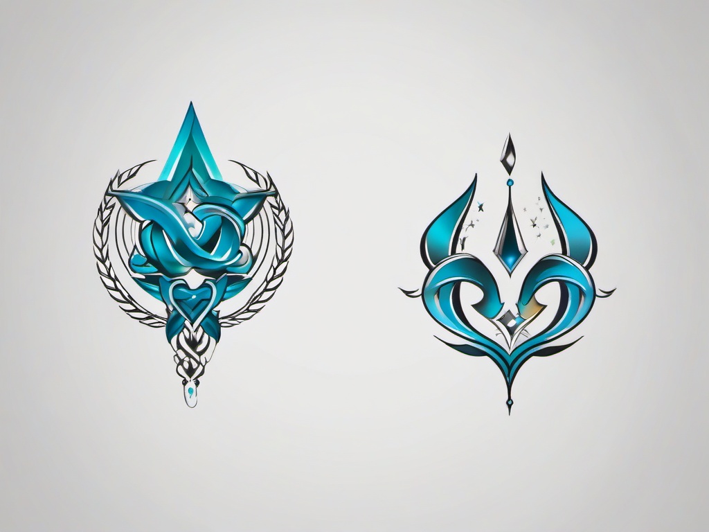 aquarius and gemini tattoo ideas  simple vector color tattoo