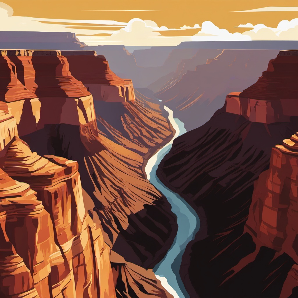 The Grand Canyon clipart - Massive canyon in Arizona, USA, ,color clipart vector style