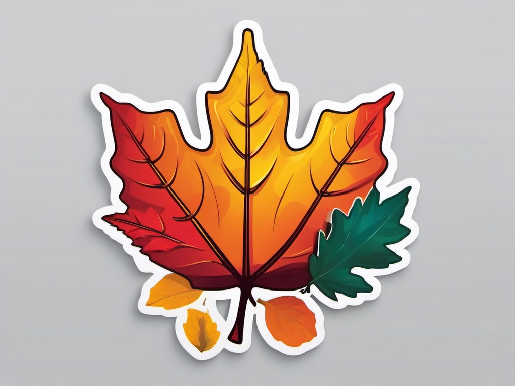 Maple Leaf Sticker - Celebrating the changing seasons and nature with the vibrant maple leaf sticker, , sticker vector art, minimalist design