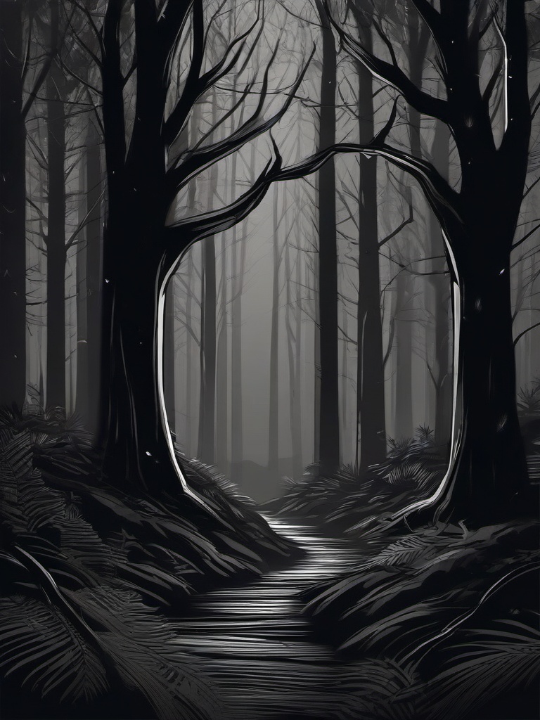 Dark Forest Background Drawing  ,mobile iphone background wallpaper